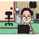 会社の先輩の似顔絵を描いた!