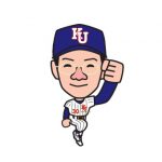 野球のユニフォーム姿の似顔絵イラスト