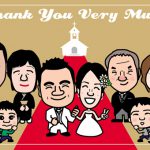 結婚式サンクスボード!新郎新婦から両親へ似顔絵をプレゼント