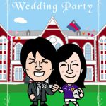 結婚式ウェルカムボード作成!慶応大学カップルの似顔絵イラスト