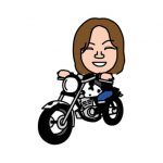 ウシ年の似顔絵年賀状!大好きなバイクに乗って新年の挨拶