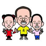 似顔絵名刺が大好評!ランニング好き親子のイラスト