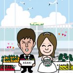 マンダリンポルトで挙式するカップルの結婚式ウェルカムボード
