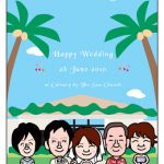 結婚式ウェルカムボード!ハワイのキャルバリーバイザシー教会で挙式!