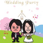 春らしくサクラの背景で結婚式ウェルカムボード!