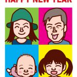 アンディ・ウォーホルっぽいポップな辰年の年賀状イラスト