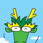 雲の中に潜む龍のイラスト