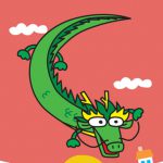 空を飛ぶドラゴンのイラスト