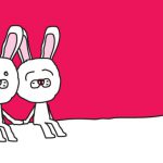 ウサギのカップルのイラスト