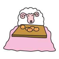 羊年の年賀状イラストは父親が羊で 母親がセーターを編み 子供が着る
