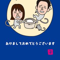 犬の着ぐるみ イラスト 人気の戌年の年賀状デザイン