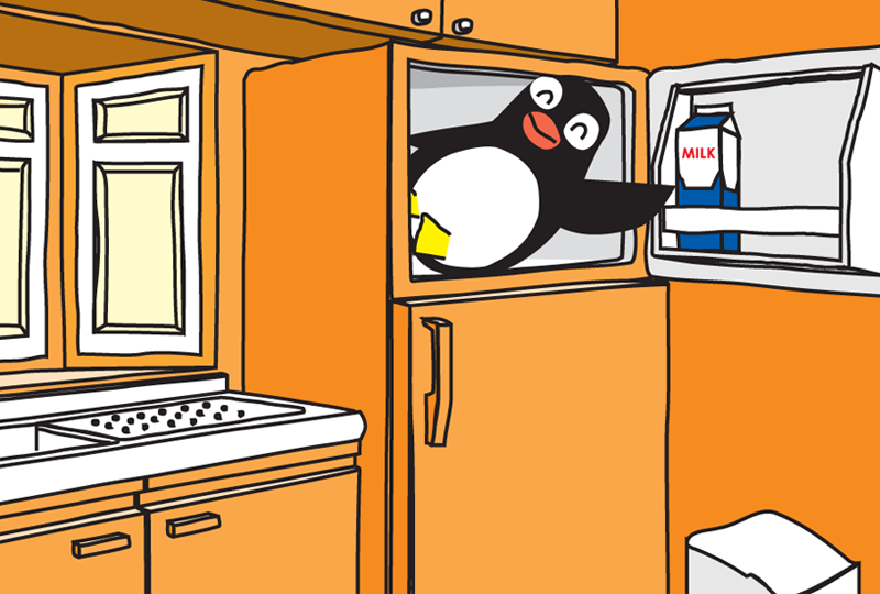 冷蔵庫に住むペンギン
