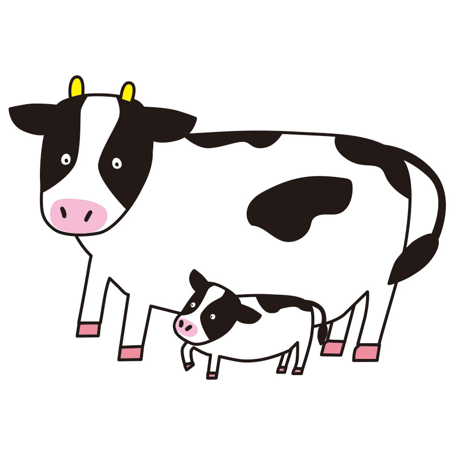 21年の丑年年賀状デザイン 面白い牛のイラスト 牛年の年賀状