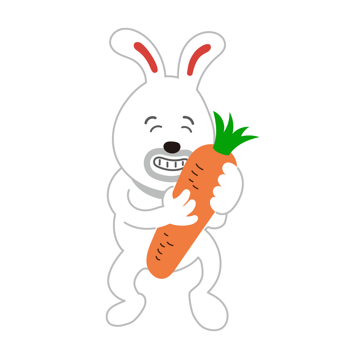 村上　ニンジンを持った顔の小さい変なウサギw 200 ニンジンがほしい小さいウサギ｜テツロウ（イラストレーター）